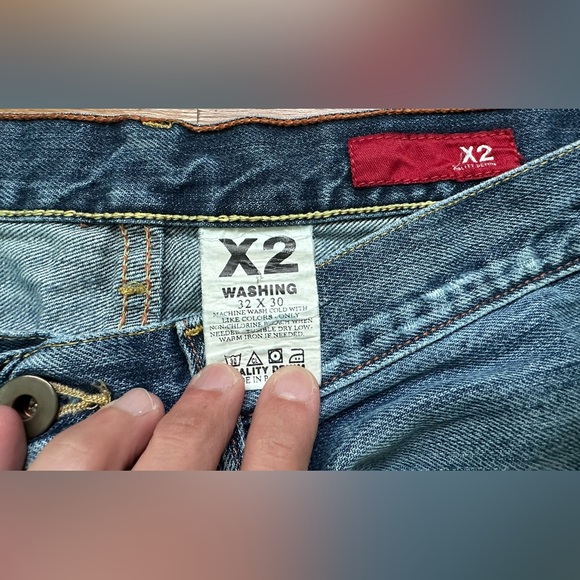 Express Jeans 32x30-Medium Wash Fade-Wide Leg-Low Rise-Boot Cut Denim (X2) - Picture 6 of 6